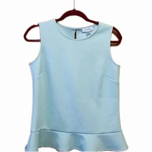 Calvin Klein Peplum Blue Sleeveless Blouse
